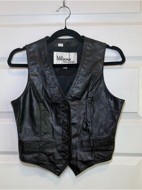 Wilsons Leather Black Leather Vest size 8